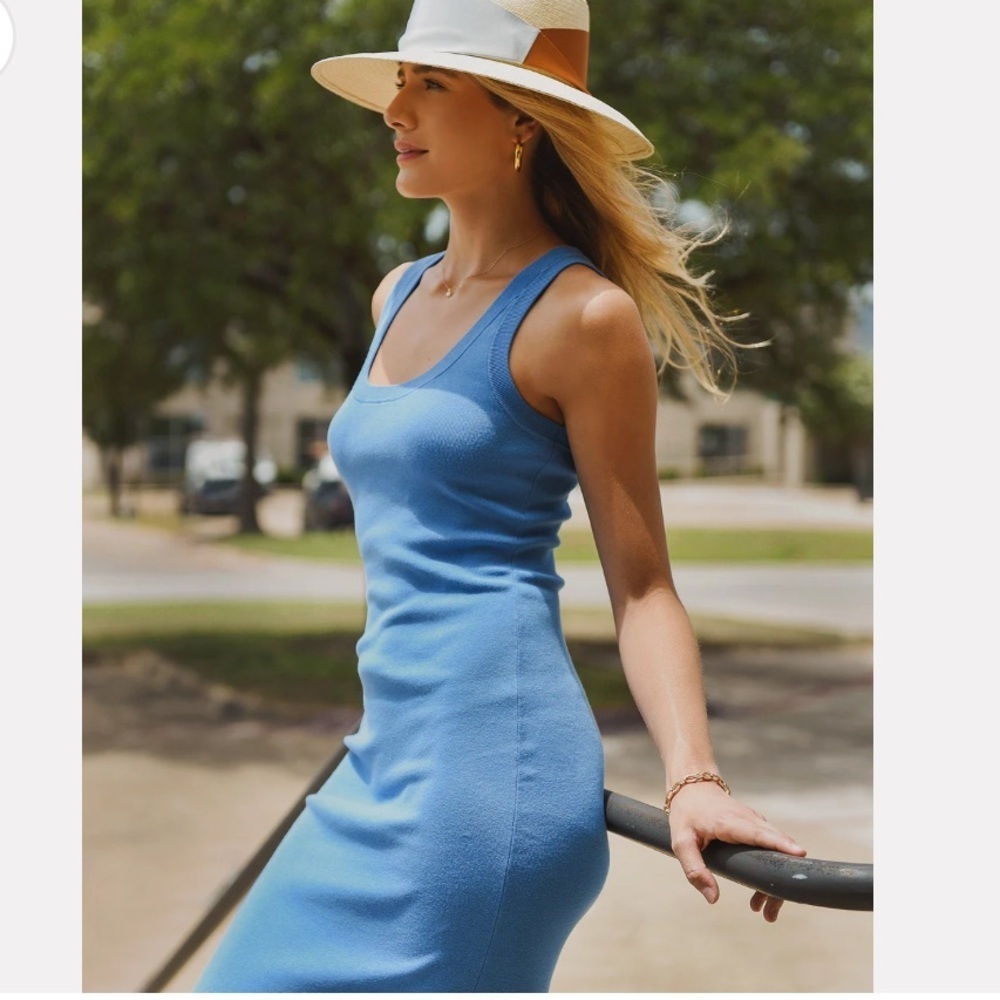 A.L.C Marc Midi Bodycone Tank Blue Lagoon Dress Size S/XS